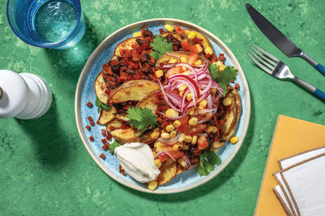 Mexican Bean & Veggie Loaded Wedges