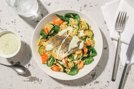 Greek-Style Barramundi & Veggie Risoni
