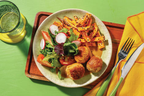 Beef Rissoles & Katsu Coconut Sauce