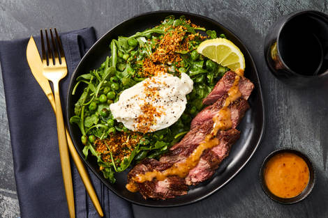 Steak with Burrata & Arugula Salad
