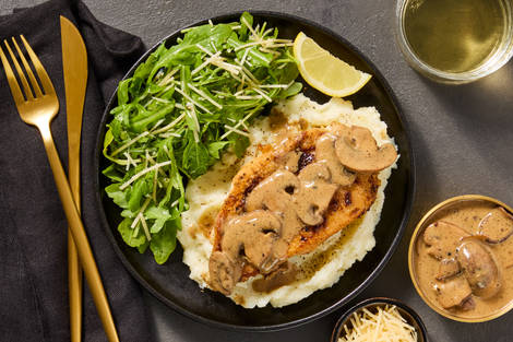 Organic Chicken with Creamy Mushroom Sauce