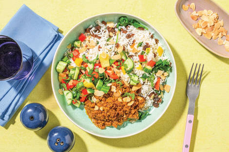 Moroccan Plant-Based Mince & Spinach Rice