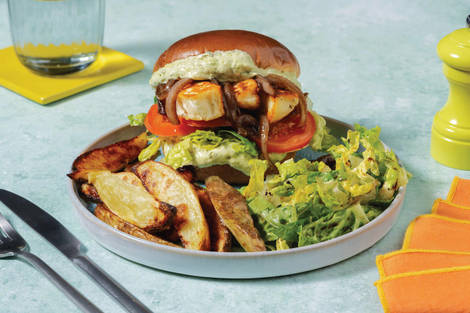 Hearty Haloumi & Caramelised Onion Burger