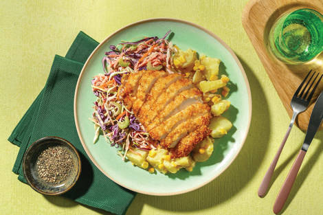 Quick Tex-Mex Crumbed Chicken & Celery Slaw