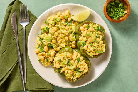 Spicy Chicken Curry Stuffed Peppers