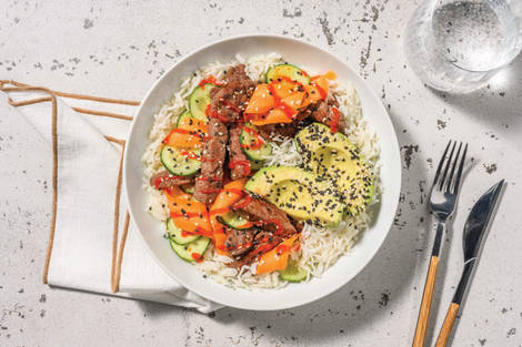 Asian Beef Rump & Avocado Poke Bowl