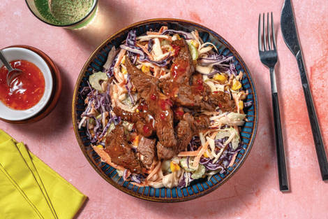 Sweet Chilli-Glazed Chicken & Rainbow Slaw