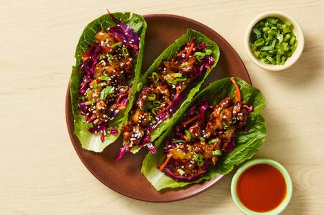 One-Pan Sweet & Spicy Beef Lettuce Wraps