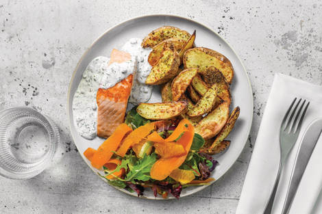 Easy Baked Salmon & Herby Caper Mayo