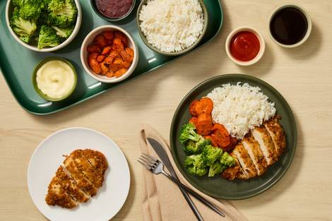 [PROTEIN DOUBLE CHICKEN CUTLETS] BYOP Chicken Katsu Bar with Rice & Customizable Firecracker Sauce (3P)