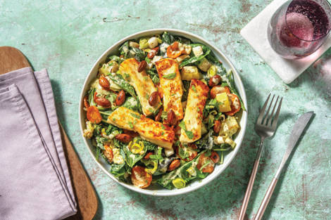 Honey Haloumi & Creamy Roast Veggie Salad