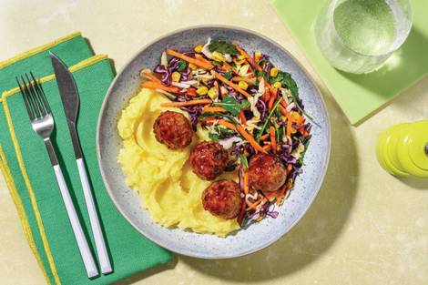 BBQ-Glazed Beef & Pork Meatballs