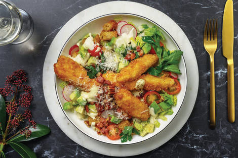 Crumbed Chicken & Bacon Caesar Salad