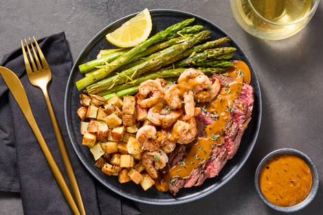 Surf ’N’ Turf with Lemon-Thyme Sauce