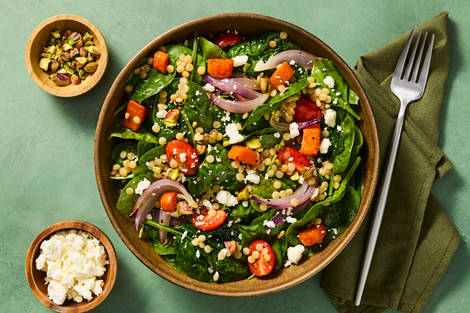 Spinach Salad with Chicken & Couscous