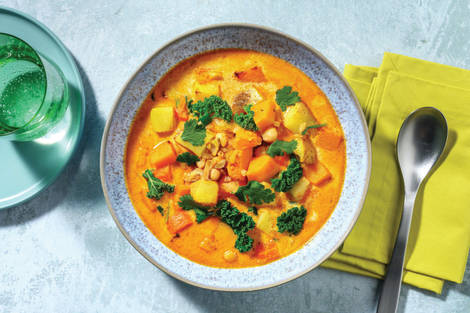 Coconut Chermoula Chickpea & Pumpkin Soup