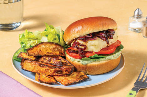 Hearty Haloumi & Caramelised Onion Burger