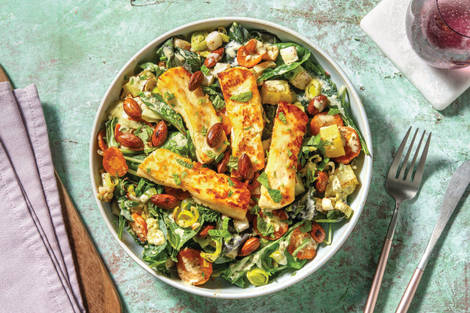 Honey Haloumi & Creamy Roast Veggie Salad
