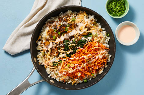 Chicken, Mushroom & Spinach Bibimbap