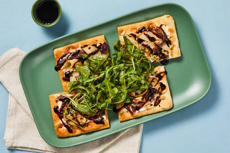 Roasted Pear & Jammy Onion Flatbreads