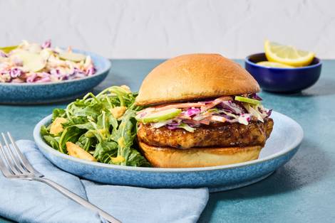 Seared Pork Sandos with Tangy Apple Slaw
