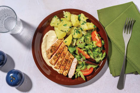 Seared Pork & Herby Crushed Potatoes