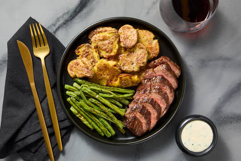Steak with Parmesan Chive Sauce