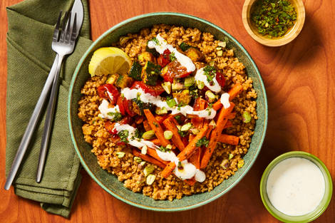 Spicy Tunisian Bulgur & Chicken Bowls
