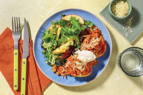 Double Loaded Pork & Bean Jacket Potatoes