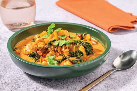 Chermoula Chickpea, Bacon & Pumpkin Soup