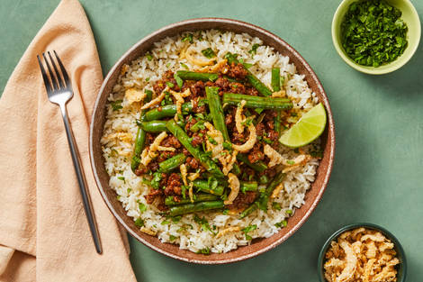 Sweet Chili Beef & Green Bean Bowls