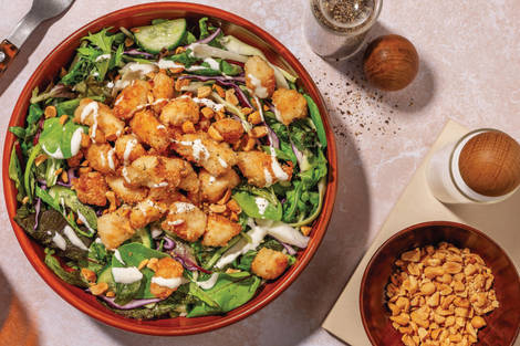Ginger Lemongrass Fried Chicken Salad Bowl