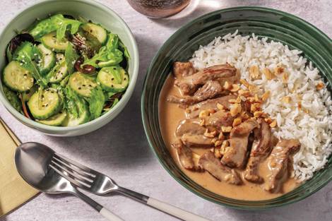 Quick Saucy Coconut Beef Curry & Rice