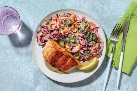 Speedy Seared Salmon & Garlic Butter Sauce