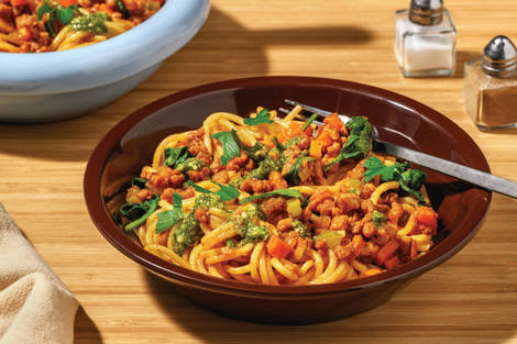 Plant-Based Mince Ragu & Fettuccine