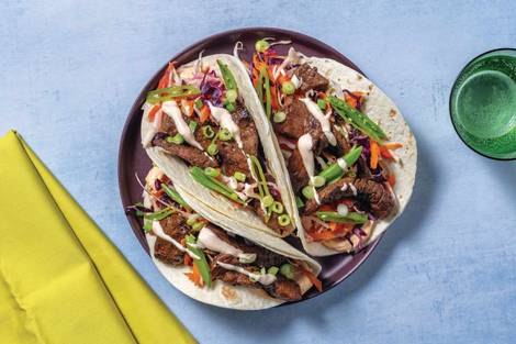 Easy Sticky Sweet-Soy Beef Tacos