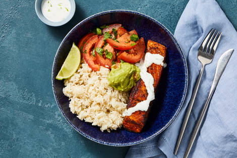 Zesty Salmon & Guacamole Grain Bowls