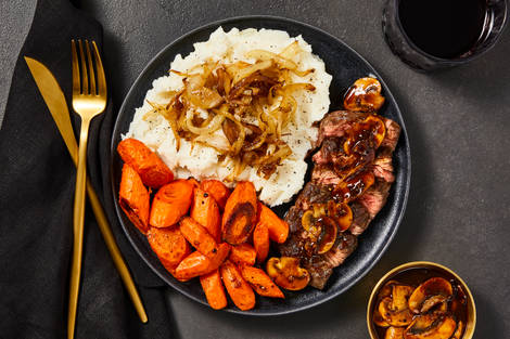 Steak “Diane” with Dijon-Mushroom Sauce