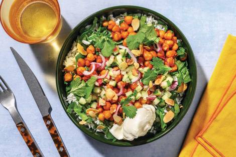 Mexican Smashed Chickpeas & Garlic Rice