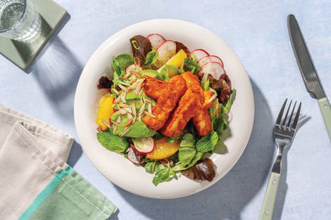 Glazed Halloumi, Orange & Radish Salad