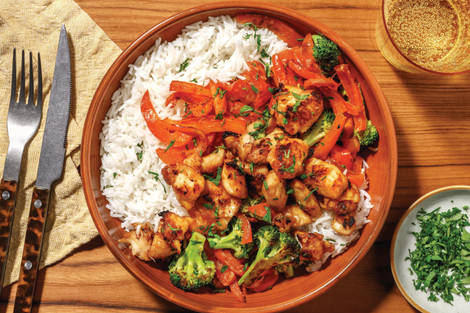 Korean-Style Chicken Bites & Garlic Rice