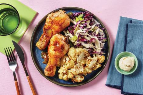 Foolproof Apricot Chicken Drumsticks & Halloumi