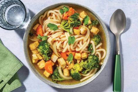 One-Pot Asian Tofu & Udon Soup