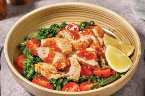 Double Harissa Chicken & Lemony Kale Salad