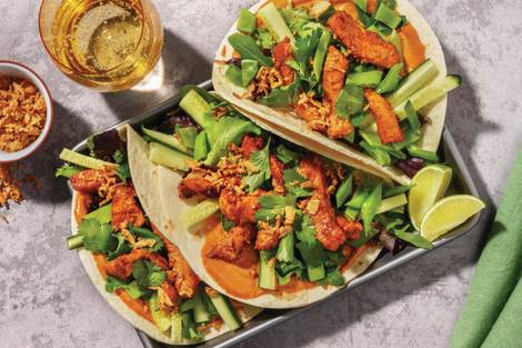 Garlic Tofu & Pea Pod Tacos