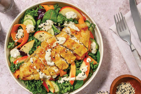Plant-Based Crumbed Chick'n & Supergreen Kale Salad
