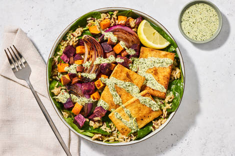 Chimichurri Tofu & Spinach Grain Bowls