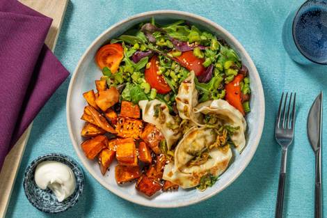 Double Veggie Gyoza & Japanese-Style Salad