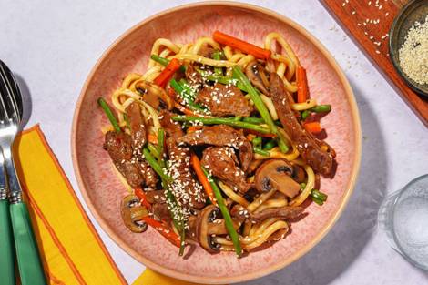 Umami Beef Udon Noodle Stir-Fry