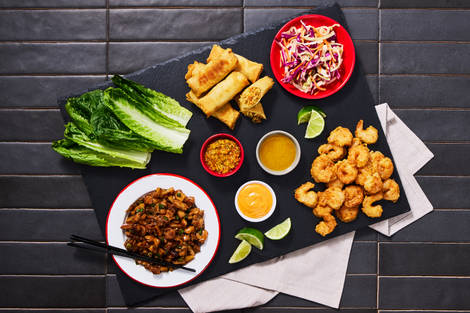 Coconut Shrimp & Hoisin Chicken Platter